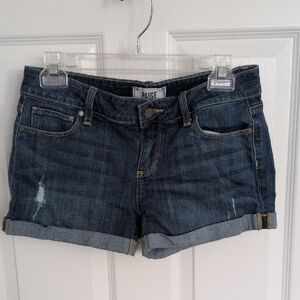 Paige Cuffed Distressed Jean Shorts - 26